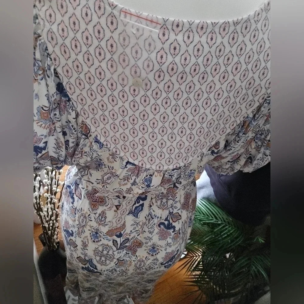 Lucky Brand Boho Smocked Waist Mid Maxi Dress - Picture 4 of 6